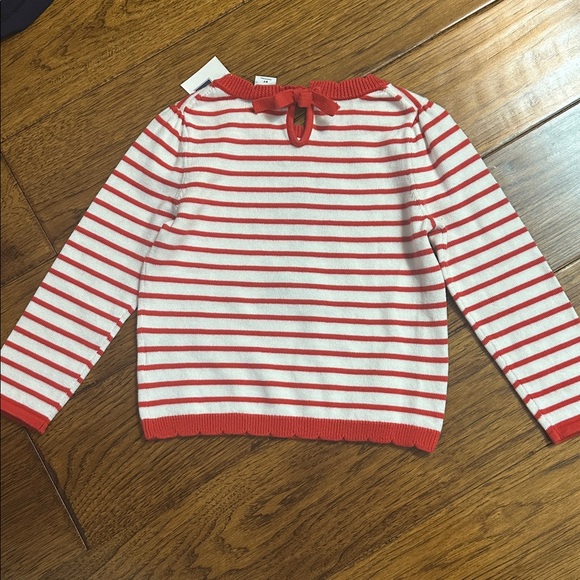 Janie and Jack Red and White Striped Sweater with Eiffel Tower - Picture 4 of 4